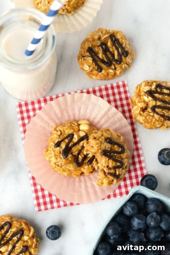A close-up shot of healthy no-bake peanut butter cookies with crunchy peanuts, ready to be frozen. Perfect for a wholesome snack.