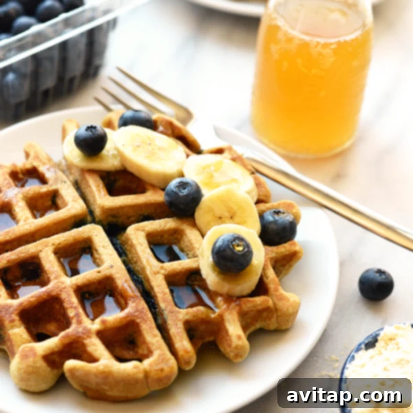 Healthy Blueberry Waffle Recipe image
