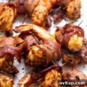 Bacon wrapped shrimp ready to be served.