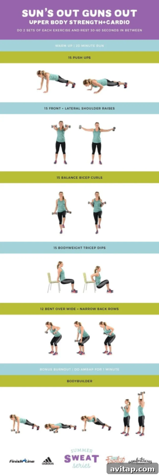 Sun's Out Guns Out Upper Body Strength + Cardio - Summer Sweat Series