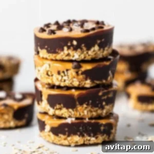 Stack of finished no-bake oat cups.