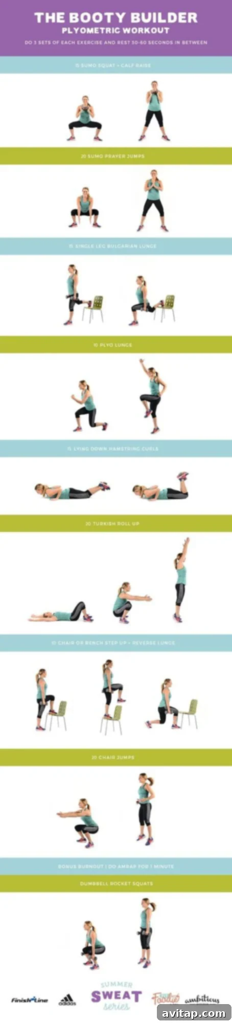 Ultimate Lower Body Workout: Booty Builder Routine for Strength and Plyometrics Dynamic Booty Builder Workout with Dumbbells and Chair for Strength and Plyometrics
