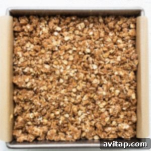 Streusel topping generously applied to the coffee cake before baking.
