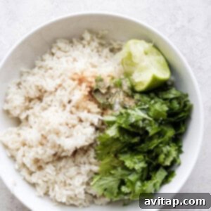 Bowl of freshly made Cilantro Lime Rice.