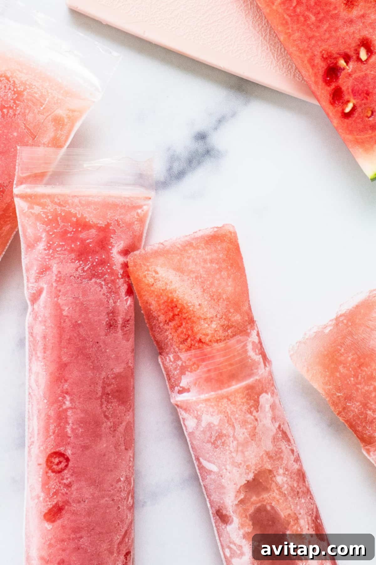 Refreshing Watermelon Wine Freeze Pops, perfect for summer gatherings and adult parties.