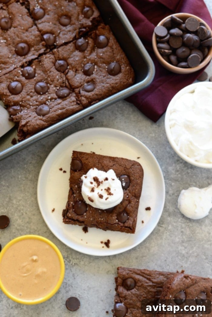 Rich, fudgy Flourless Cashew Butter Brownies, a perfect gluten-free and dairy-free dessert.