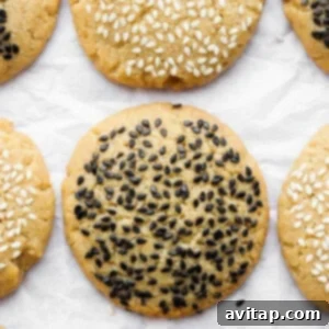 sesame cookies with black sesame seeds.