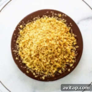 Chocolate-coated quinoa being mixed in a bowl.