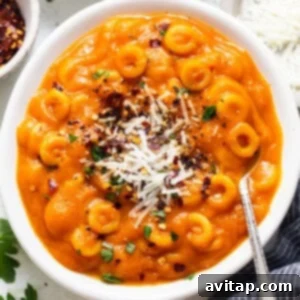 A pristine white bowl filled with perfectly cooked ring pasta and a delicate sprinkle of cheese, elegantly presented and ready to be enjoyed.