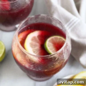 red wine sangria in a glass