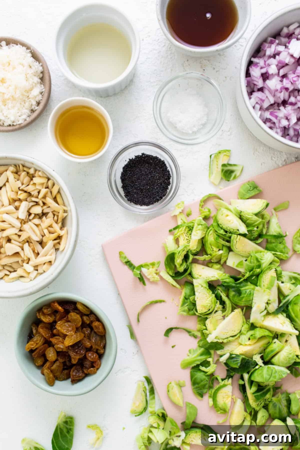 Crunchy Air Fried Brussels Salad 4 Ingredients for brussels sprouts salad.