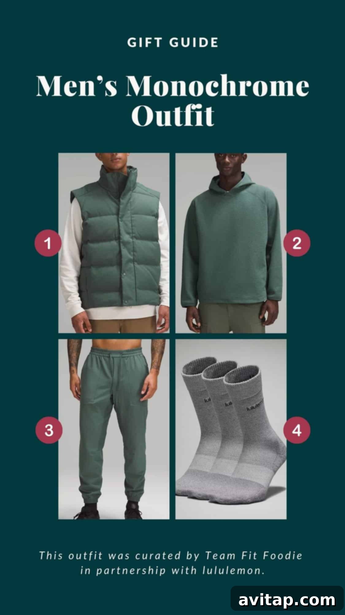 2023 Lululemon Holiday Gifting Edit 11 A gift guide for men's monochrome outfit.
