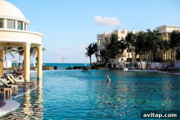 Elegant poolside cabanas and lounge areas at the Iberostar Grand Hotel Paraíso.