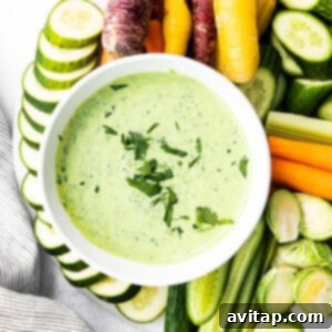 Delicious green goddess dressing in a serving bowl.