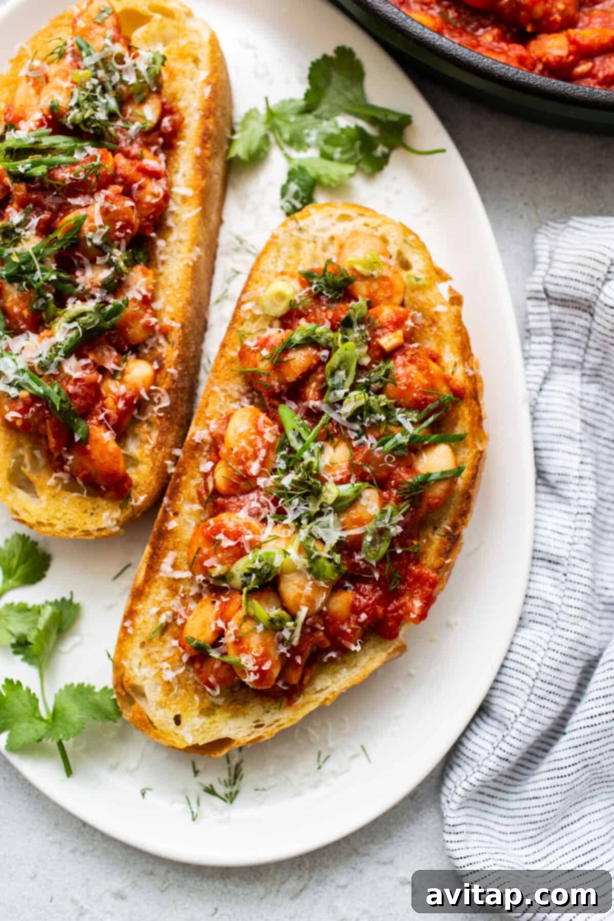Crisp, golden toast slices adorned with a fresh, vibrant garnish, ready to complement any meal or serve as a base.