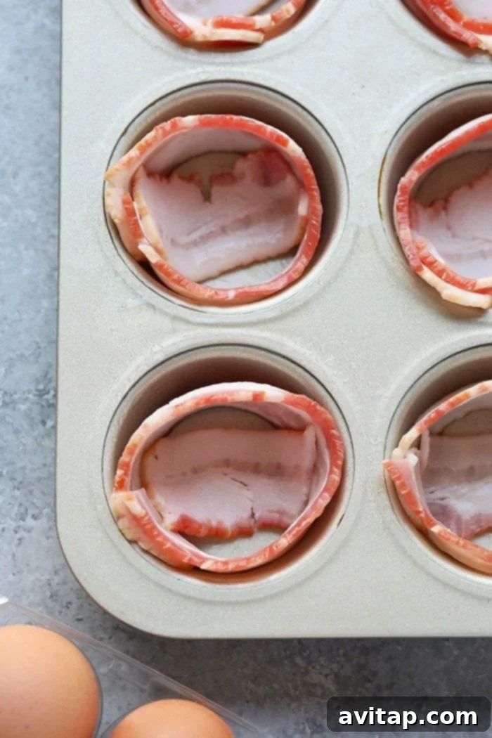Bacon in a muffin tin