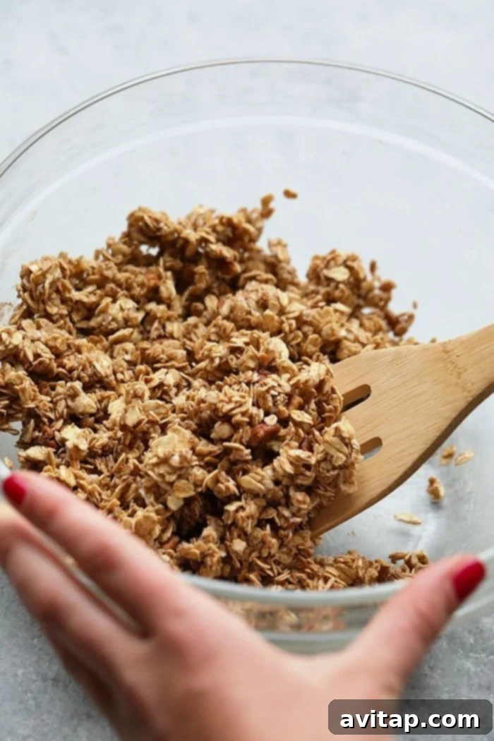 Crisp topping in bowl.