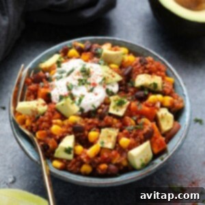 Mexican quinoa in bowl