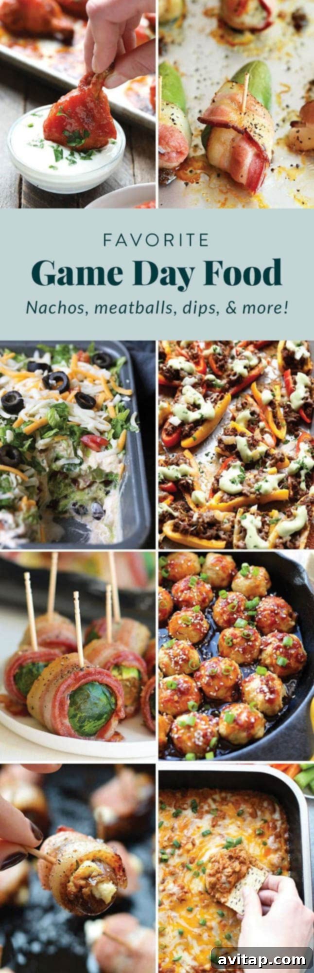 A vibrant spread of healthy game day appetizers, including colorful dips, baked wings, and fresh veggie sticks, ready for a party.