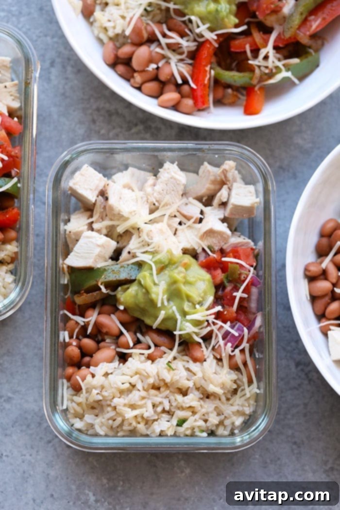 Assortment of fresh ingredients for a healthy burrito bowl