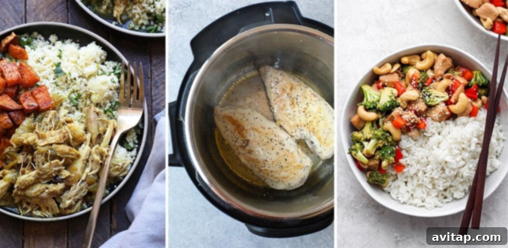 A selection of healthy Instant Pot chicken dinner recipes
