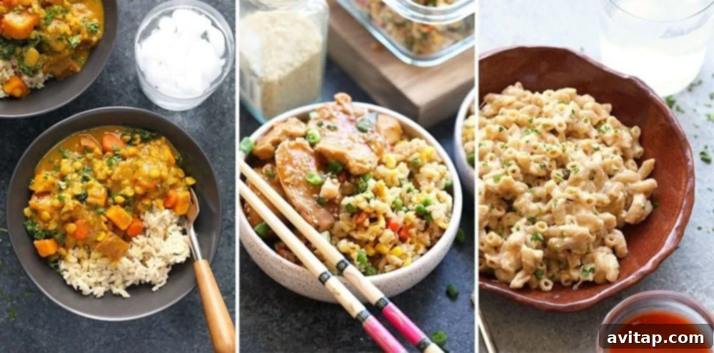 A collage of healthy Instant Pot vegetarian and vegan recipes