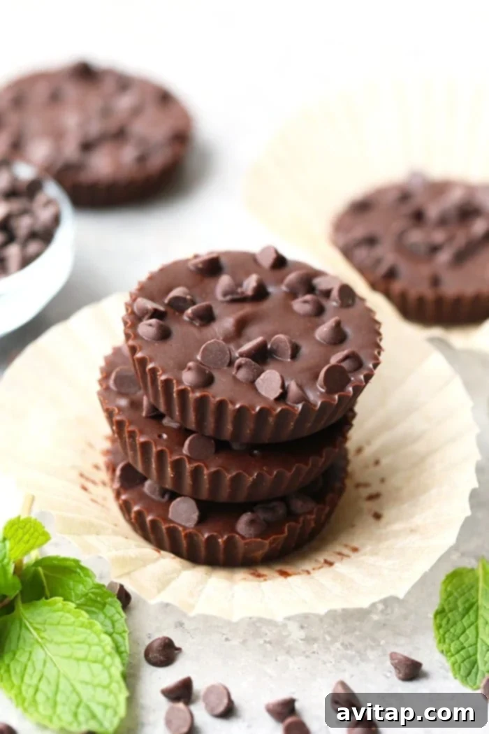 Mint Chocolate Almond Butter Cups 4 A tray of freshly made Thin Mint Almond Butter Cups