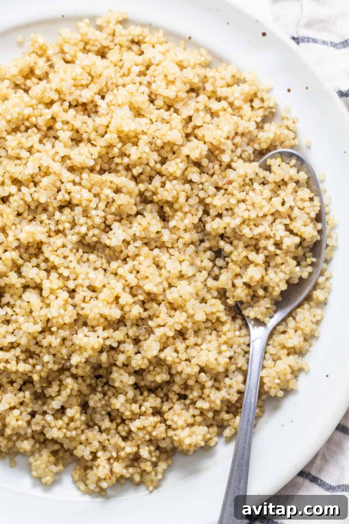 Effortless Instant Pot Quinoa 2 Perfectly cooked, fluffy quinoa served on a plate, ready to enjoy.