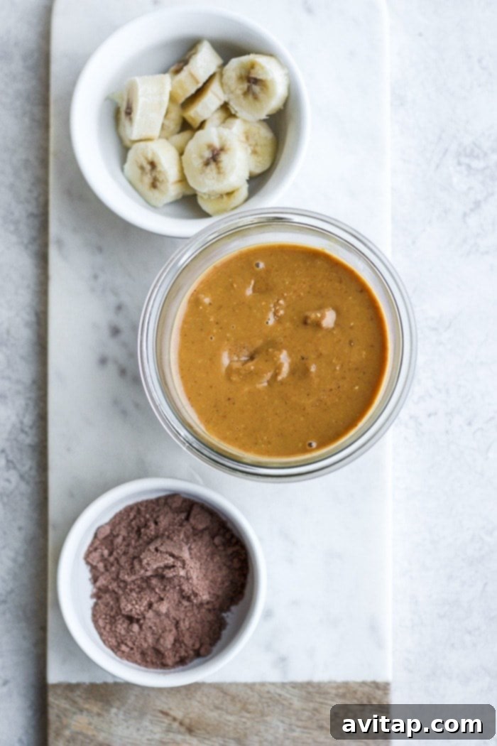 Peanut butter banana protein smoothie ingredients