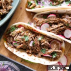 Delicious Instant Pot Carnitas ready for serving in a bowl