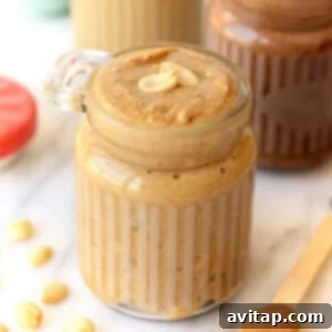 jar of homemade peanut butter.