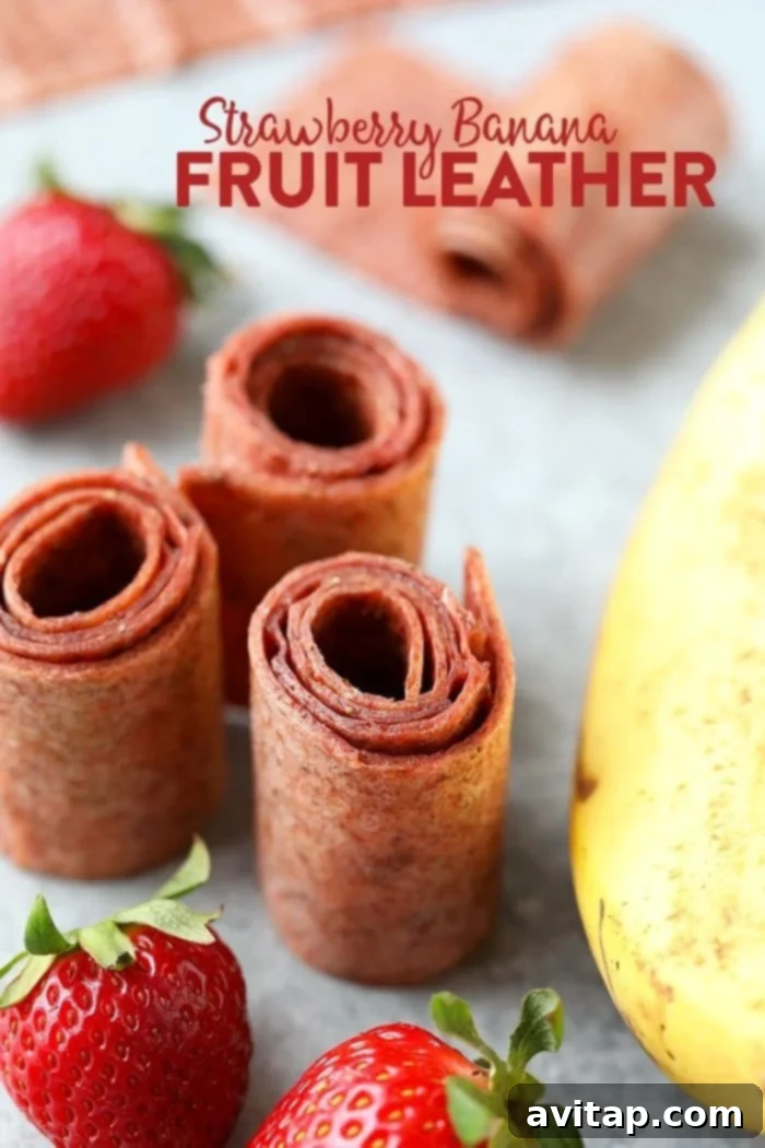 Delicious Homemade Strawberry Banana Fruit Leather
