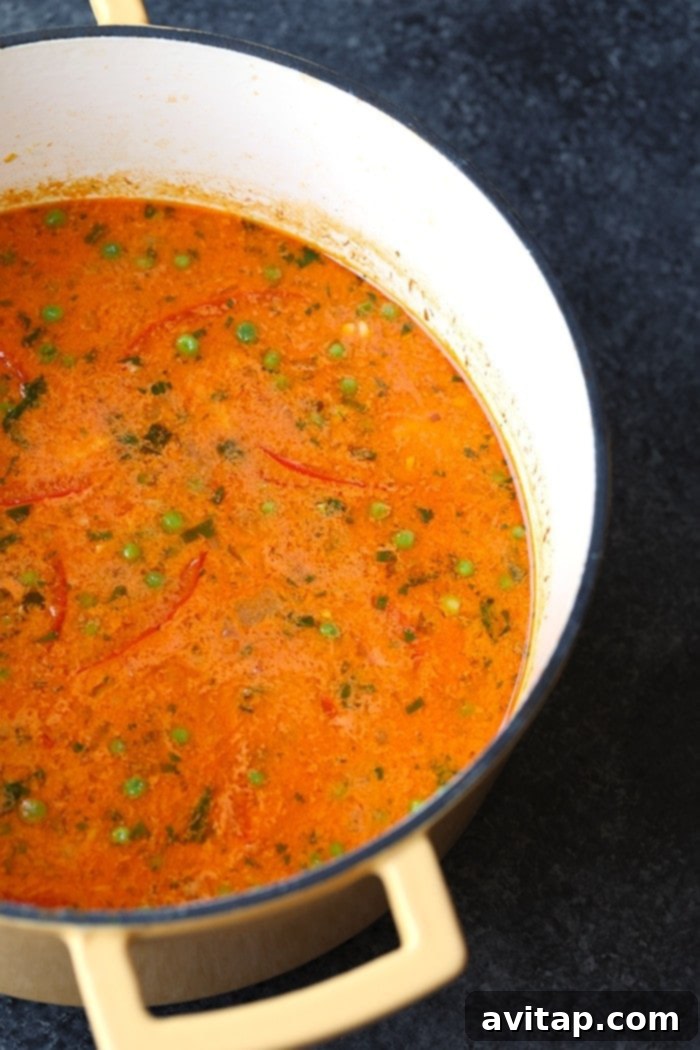 Bowl of Spicy Thai Coconut Curry Soup.