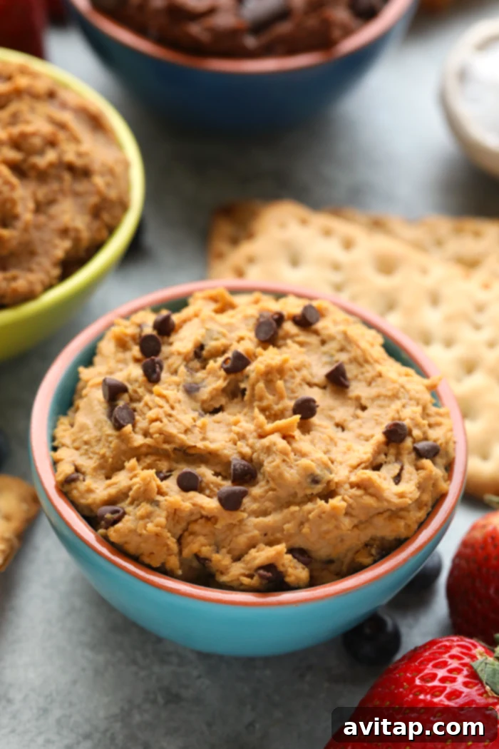 Healthy Edible Cookie Dough Dip Recipes - 3 delicious vegan ways! Healthy edible cookie dough dip recipes, vegan and guilt-free