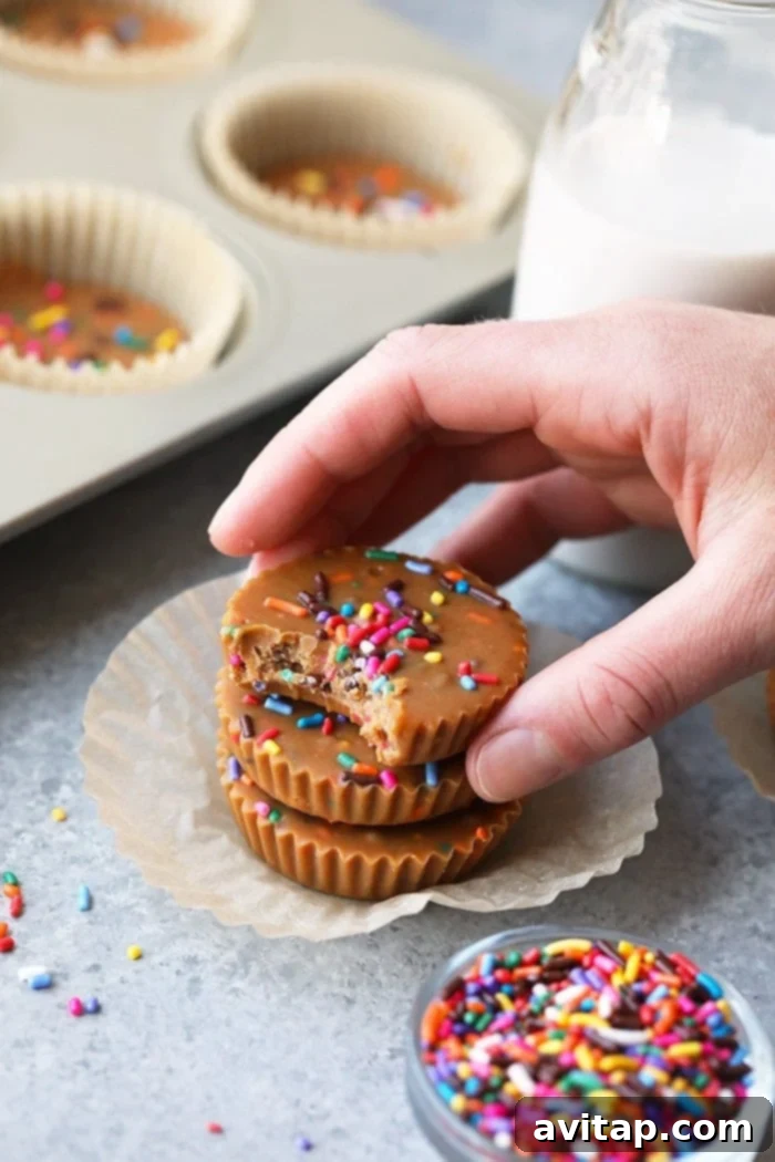 Ready-to-Eat Cake Batter Cashew Butter Fat Bombs Finished Cake Batter Cashew Butter Fat Bombs with sprinkles
