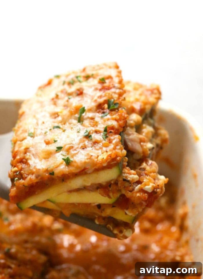 Delicious vegetarian zucchini lasagna with an Italian-Midwestern twist, freshly baked and served