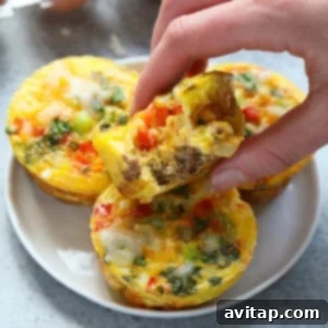 This turkey fajita egg cup recipe is made with lean ground turkey, colorful green and red peppers, onions, and your favorite fajita spices! Don’t forget about the cheese on top. Whip up a batch of these egg muffin cups for a healthy meal prep breakfast option!