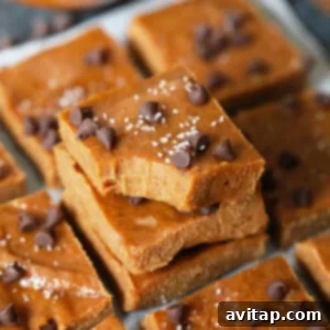 Healthy vegan pumpkin almond butter fudge, ready to serve