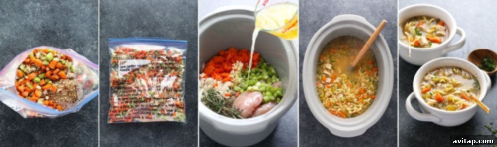 Nourishing Slow Cooker Chicken Noodle Soup Hearty Slow Cooker Chicken Noodle Soup in a bowl with fresh herbs