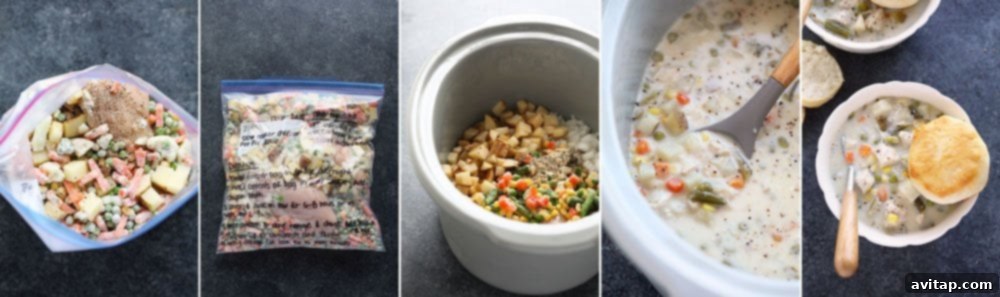 Comforting Crock Pot Chicken Pot Pie Soup Creamy Crock Pot Chicken Pot Pie Soup, garnished with fresh parsley