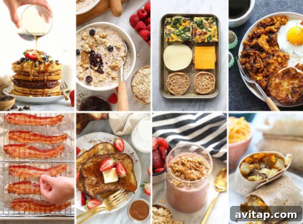 Breakfast recipes collage