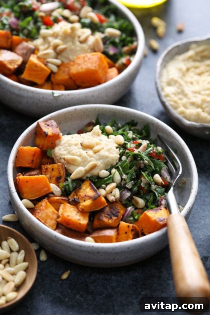 Vibrant Mediterranean Vegan Buddha Bowl, perfect for healthy meal prep