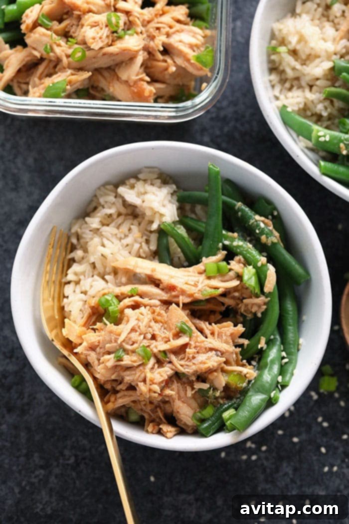 Our Crock Pot Honey Garlic Chicken is perfect for any weeknight meal, is kid-friendly, and made with only 5 ingredients! So? Make your grocery list, head to the store, and cook up this amazing slow cooker honey garlic chicken. Honey garlic chicken in a bowl served over brown rice and green beans. A perfectly cooked, saucy dish ready to be enjoyed.