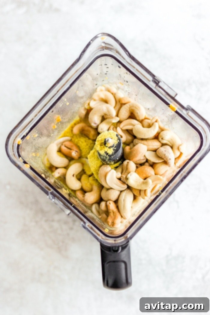 A bowl of creamy vegan cheese sauce, ready to be enjoyed.