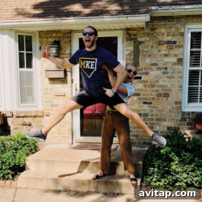 We bought a house! Newly purchased bungalow home, a significant milestone for the couple.