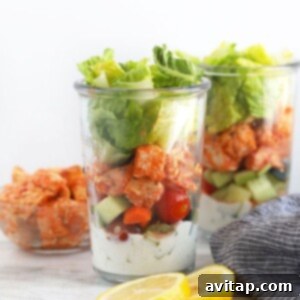 buffalo chicken mason jar salad
