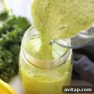 serving kale smoothie.