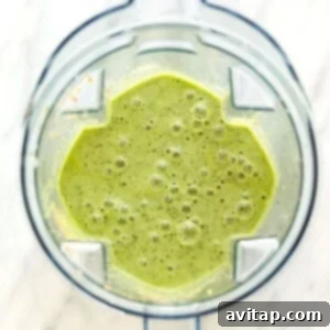 kale smoothie in blender.