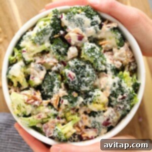 healthy broccoli salad with bacon