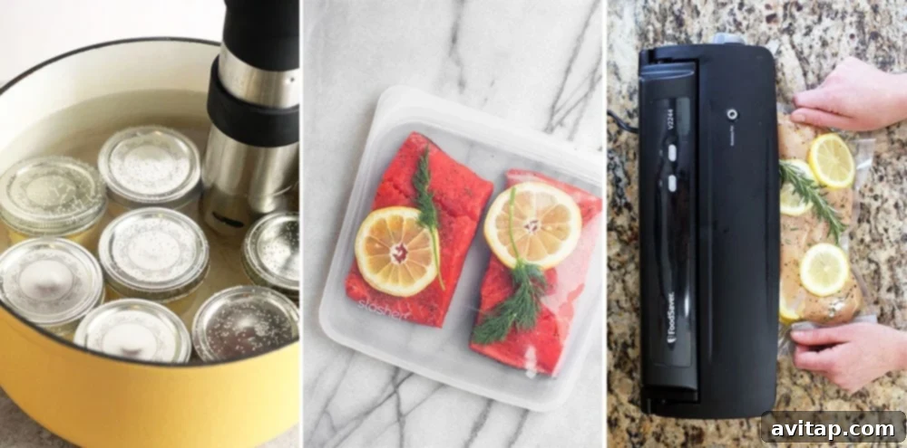Three illustrative photos of the sous vide cooking process